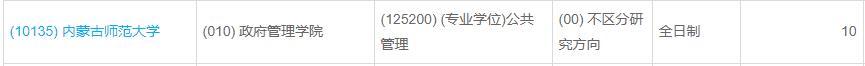 内蒙古2022年MTA、MPA、MEM全日制调剂汇总