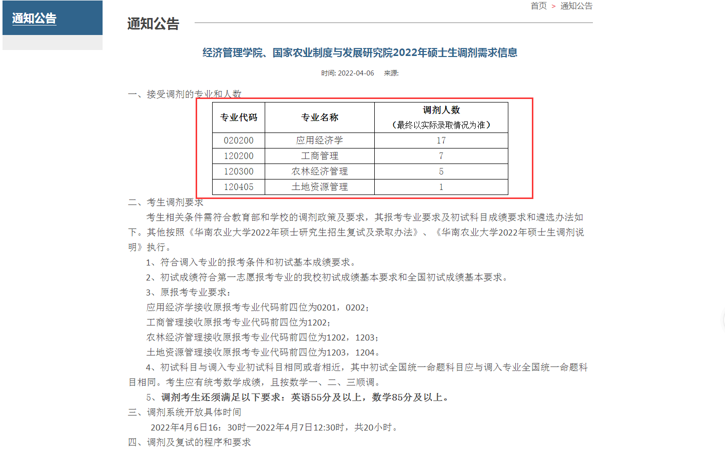 022年华南农业大学MBA无调剂指标"